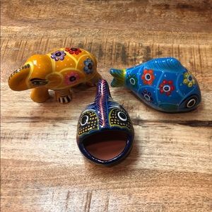 Set of 3 Handpainted Animals from Mexico
